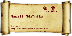 Meszli Mónika névjegykártya